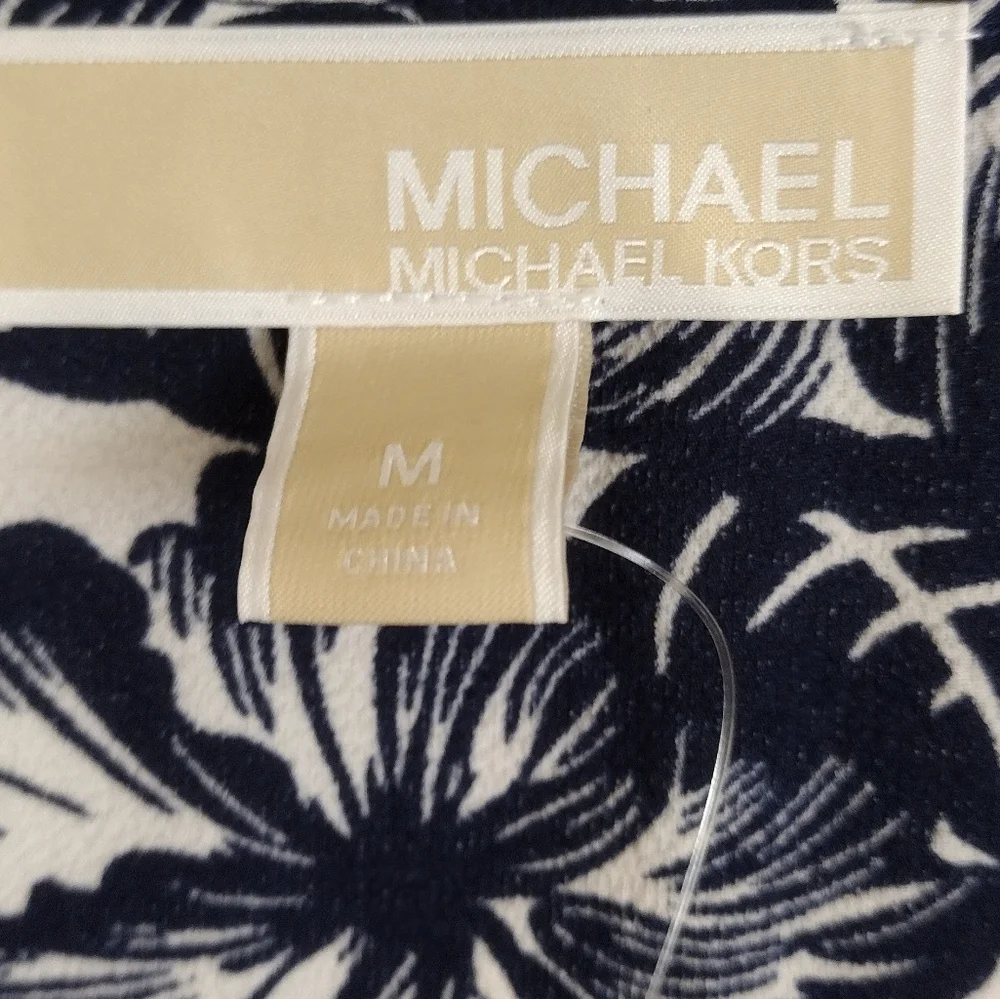 Michael Michael Kors NWT Navy White Floral Button Up Jumpsuit Size Medium