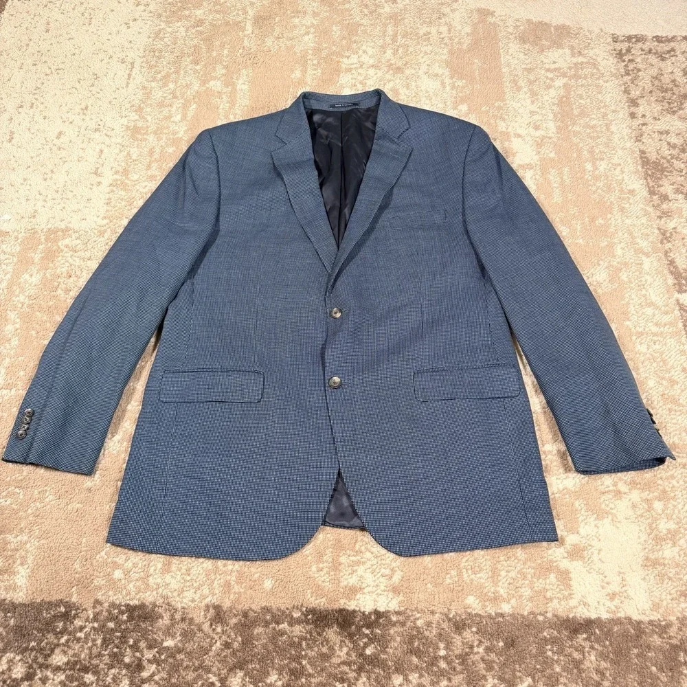 Loro Piana Wool Blazer Mens 46L Blue Sport Coat Cremieux Wool Jacket Business