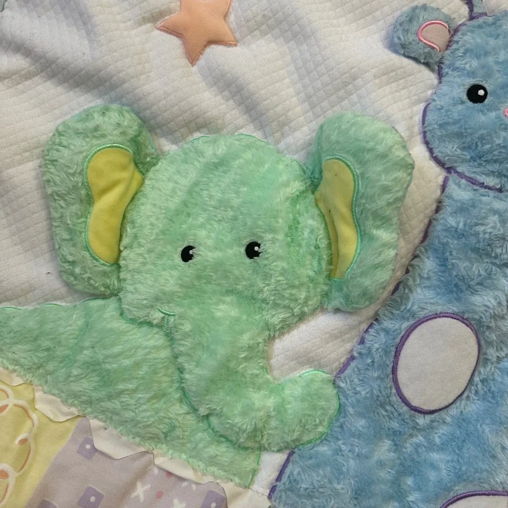 Vintage Lambs & Ivy Baby Quilt Blanket Crib Comforter Safari Pastel Patchwork