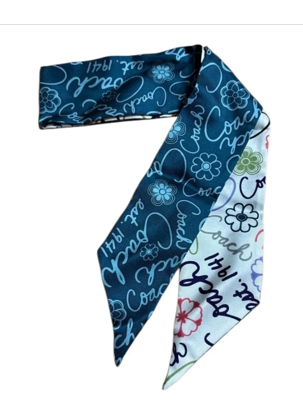 Coach Signature Floral Print Bag Scarf