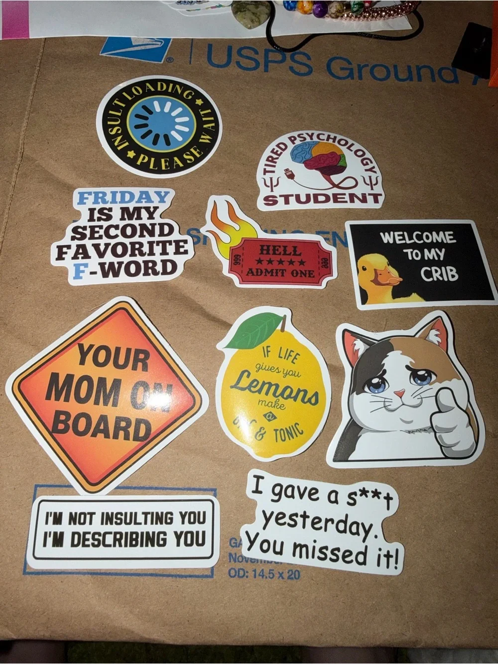 Assorted Funny Sticker Pack - 10 ct
