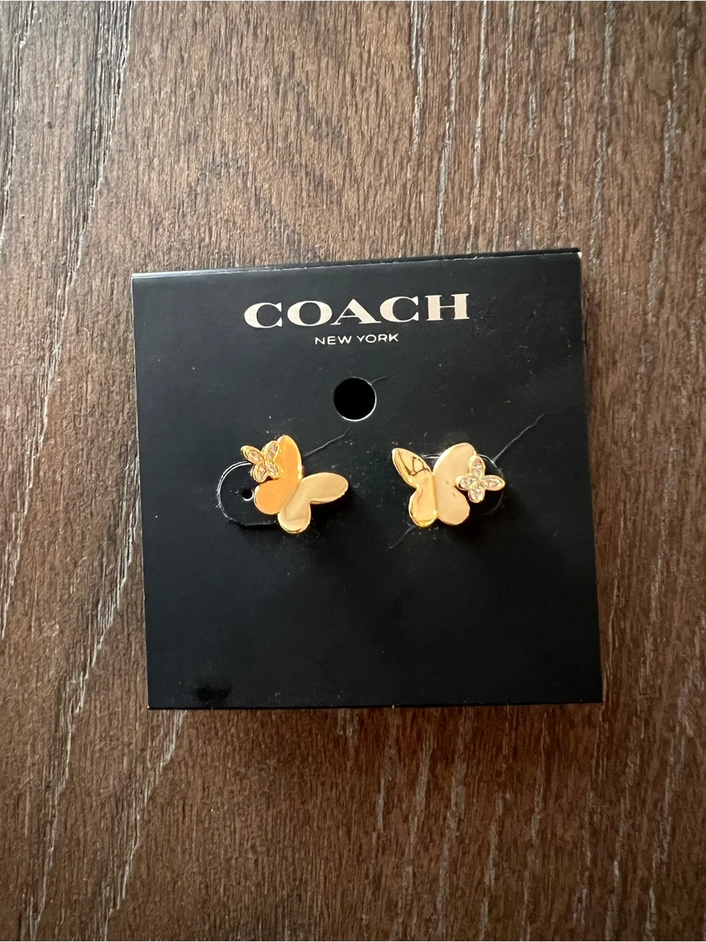Coach Gold and Yellow Butterfly Earrings