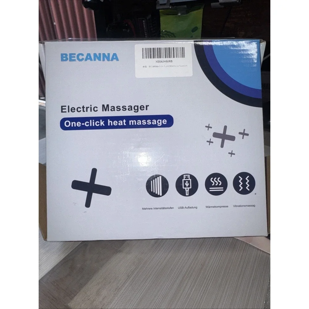 Becanna Knee Massager with Heat & Vibration, Heated Knee Brace for Relaxation,