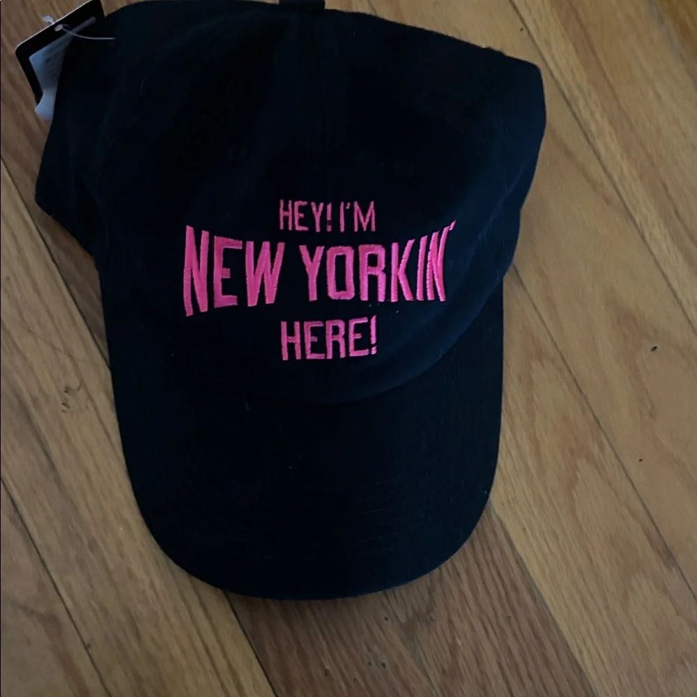 Black Baseball Cap with Hot Pink 