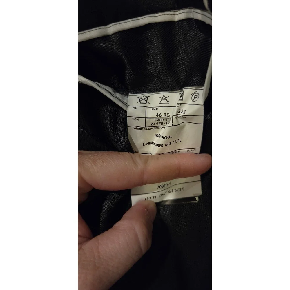 Stafford Signature 100% Wool Sport Coat Blazer Men's 46R Black Classic Fit NWT