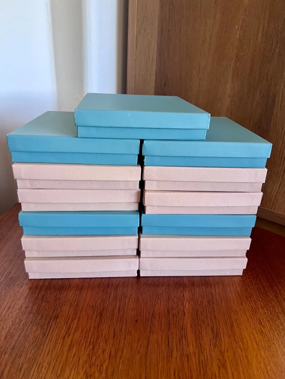 Qty 13 Brown & Aqua Cotton-Filled Jewelry Gift Boxes 5