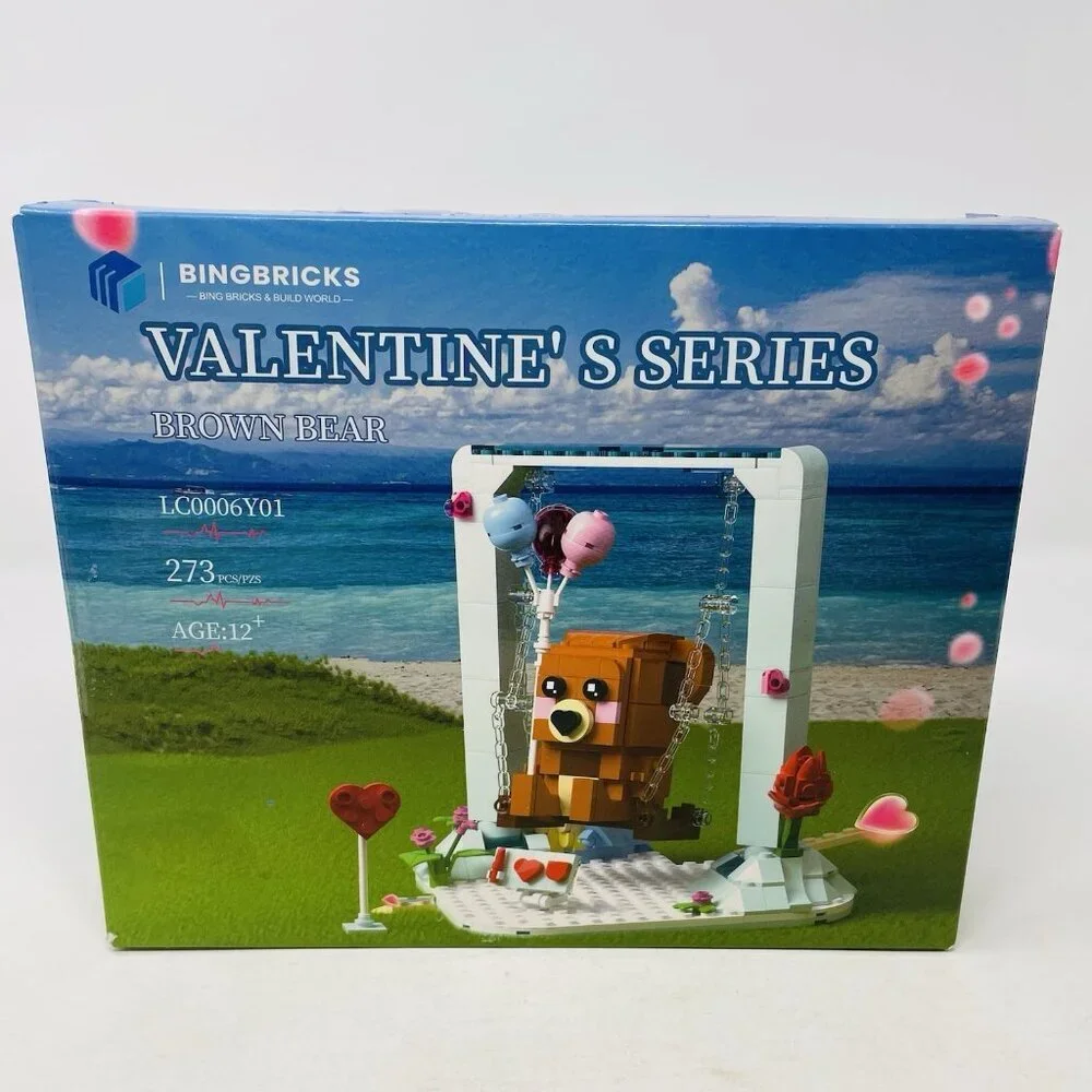 Bing Bricks & Build World Valentines Series Brown Bear‎ on Swing 273 Blocks 12+