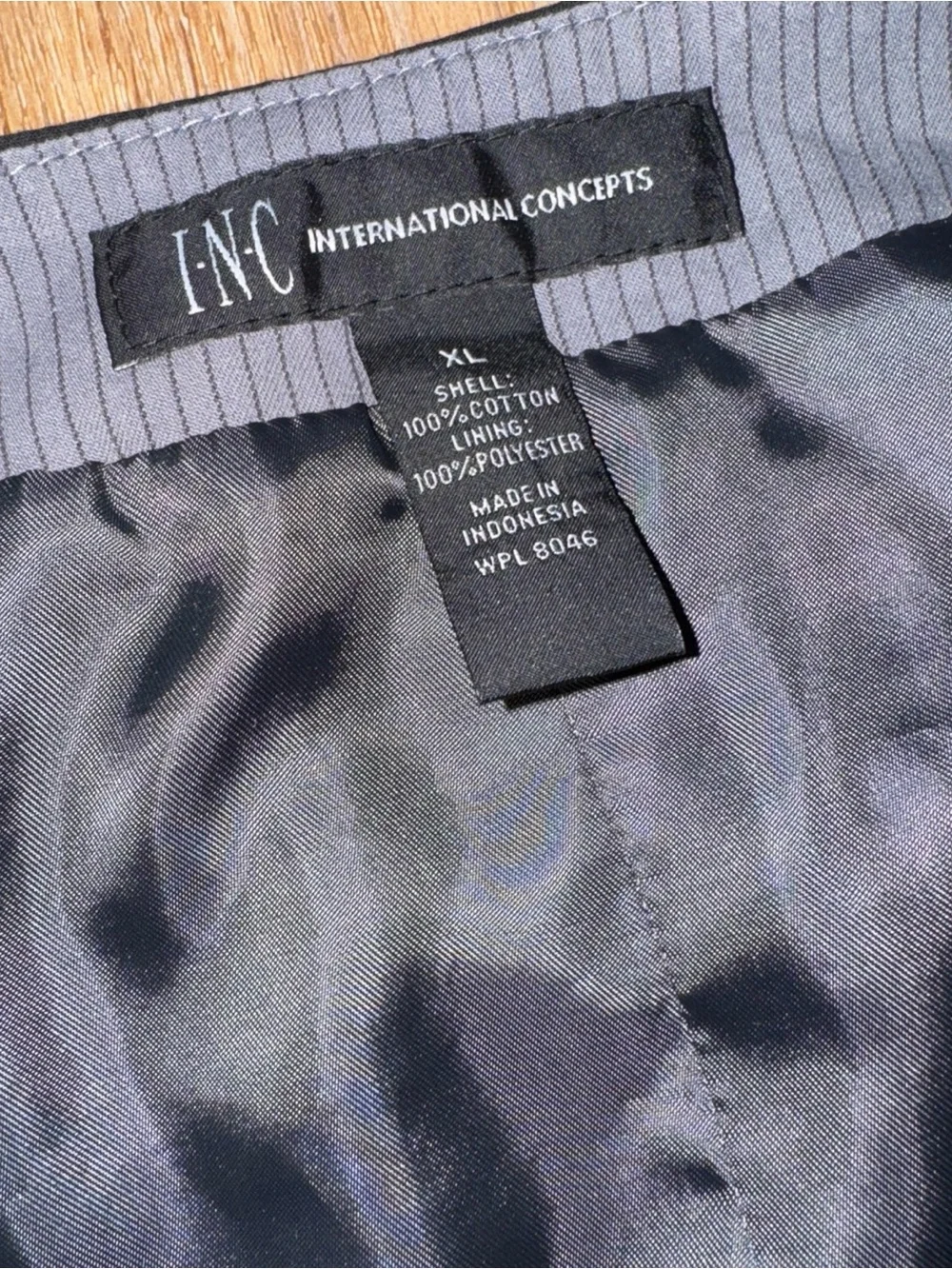 INC International Concepts Stripes Gray Vest Gothic Crest Chain L Wedding Vest