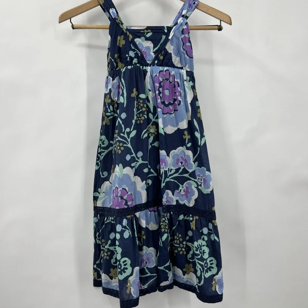 Old Navy‎ Girl's Baby Doll Floral Print Maxi Ruffle Lace Bottom Dress Size S 6/7