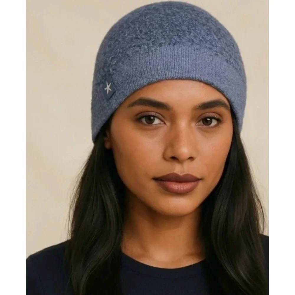 Barefoot Dreams Cozychic Lite Confetti Beanie‎ in Sea Blue - Indigo NWT!