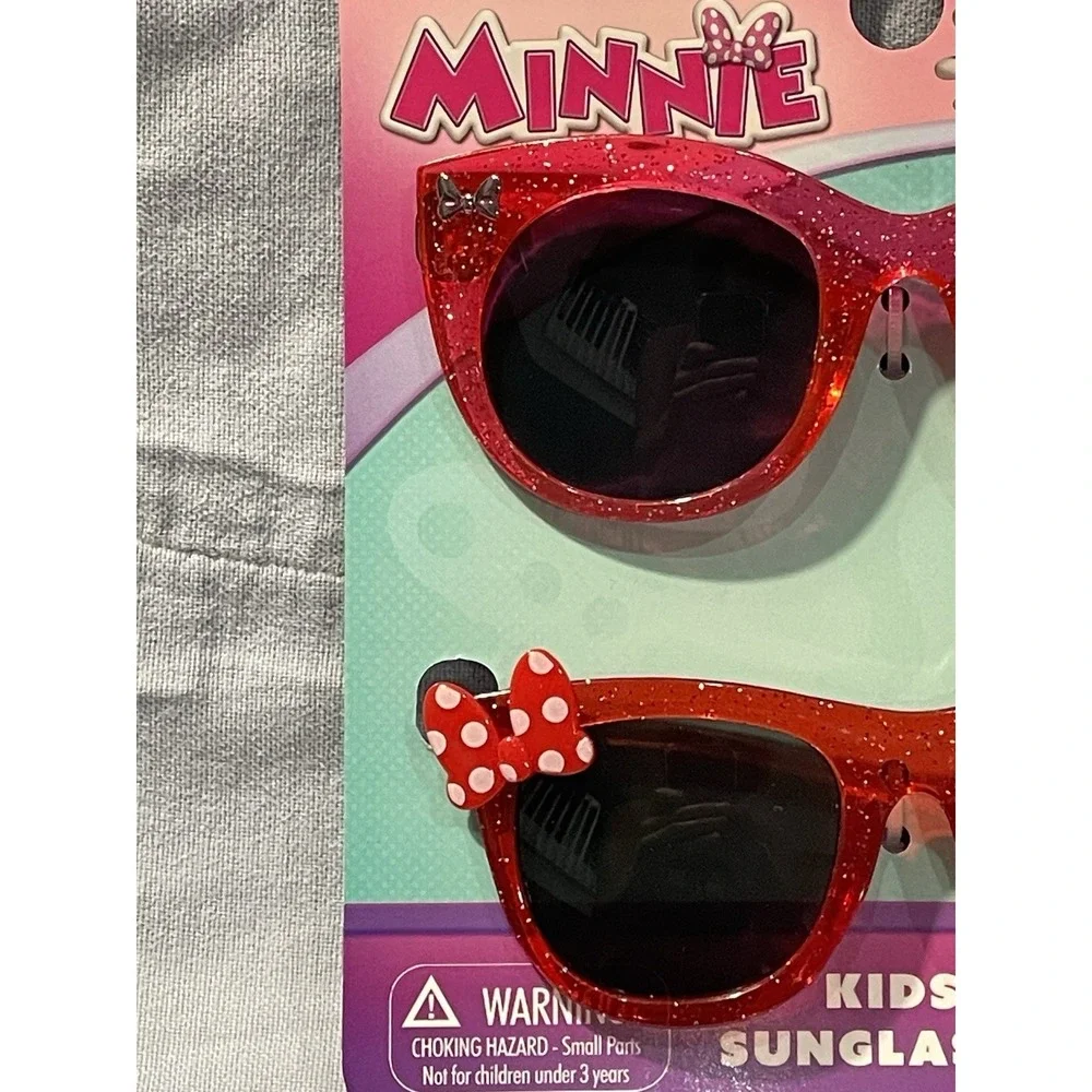 NEW‎ Set of 2 Disney Jr. Minnie Mouse 100% UV Pink & Red Kids Bow Sunglasses