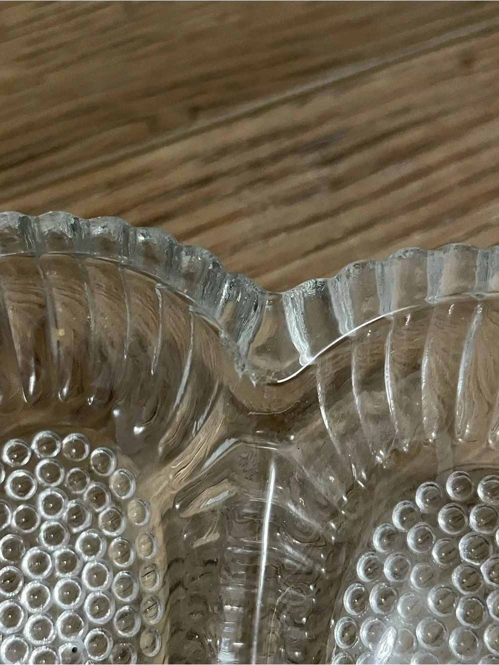 Vintage Clear Glass Hobnail Deviled Egg Plater‎