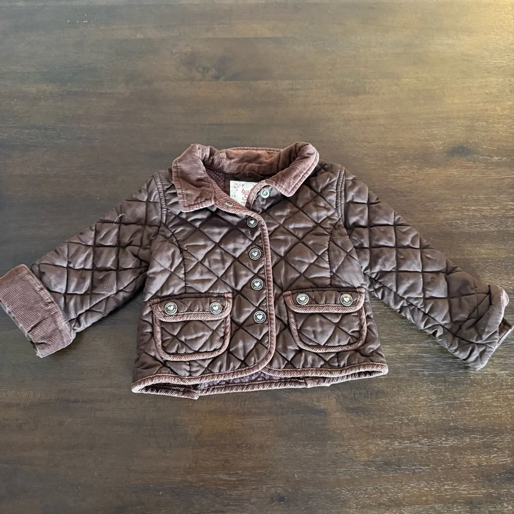 GAP 12-18 Months Girls Brown Quilted‎ Jacket