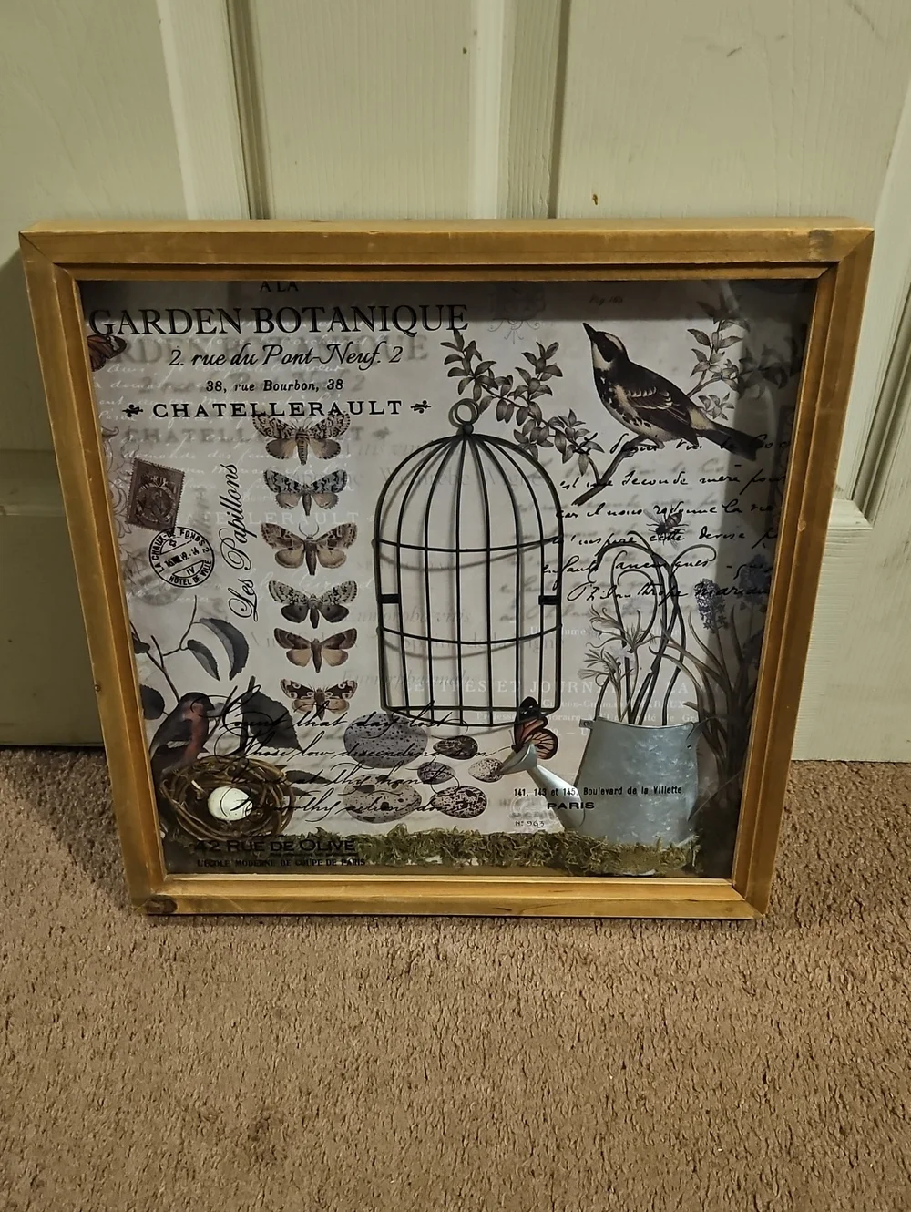 Botanical Bird Cage Wall Art Decor