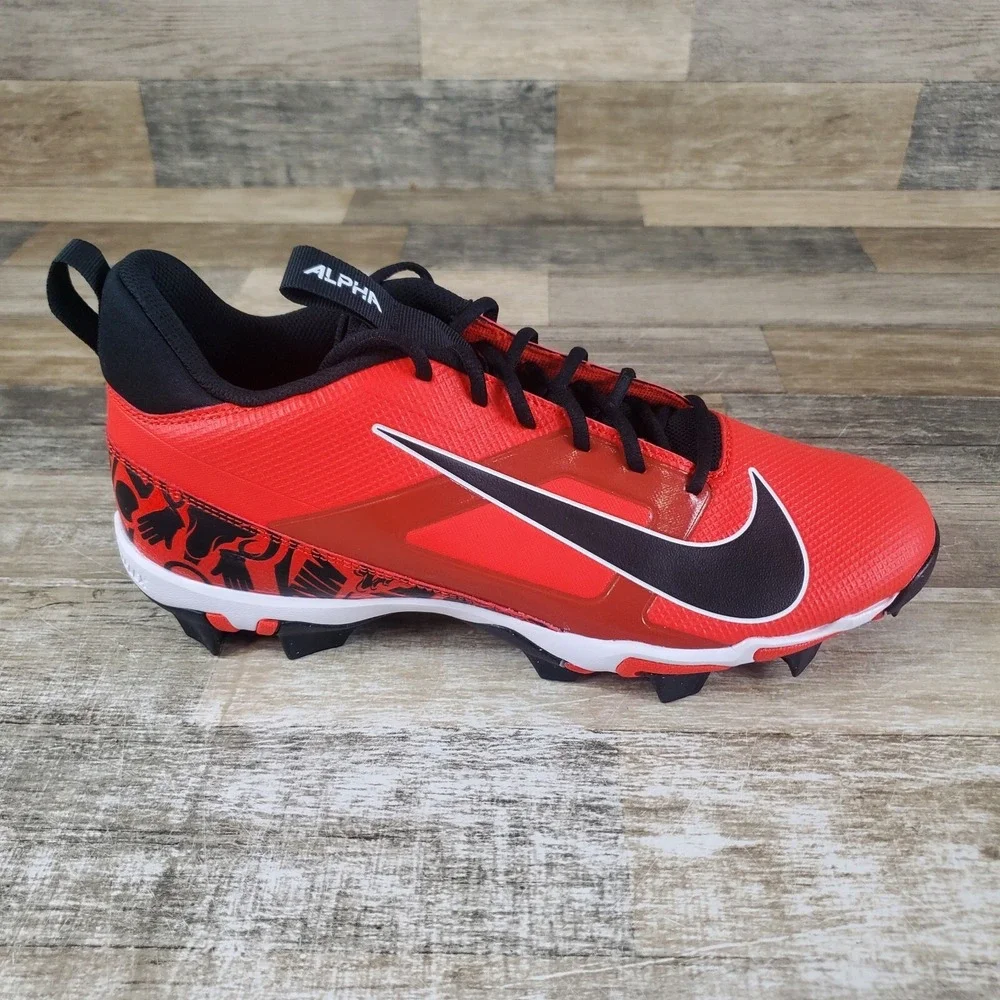 Nike Alpha Menace 4 Shark Mens Shoes Sz 12 Red Black‎ Sports Football Cleats