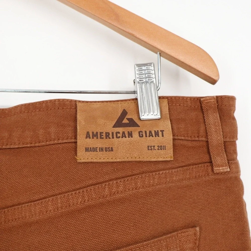 American Giant Slim Straight Jeans in Brown