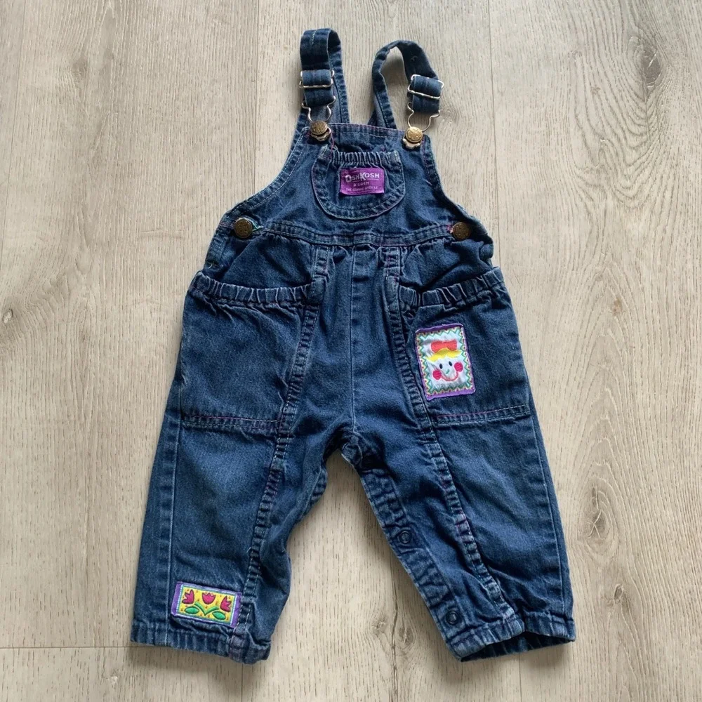 Vintage Oshkosh B'gosh Vestbak Overalls‎ Girls Denim Size 18 Months