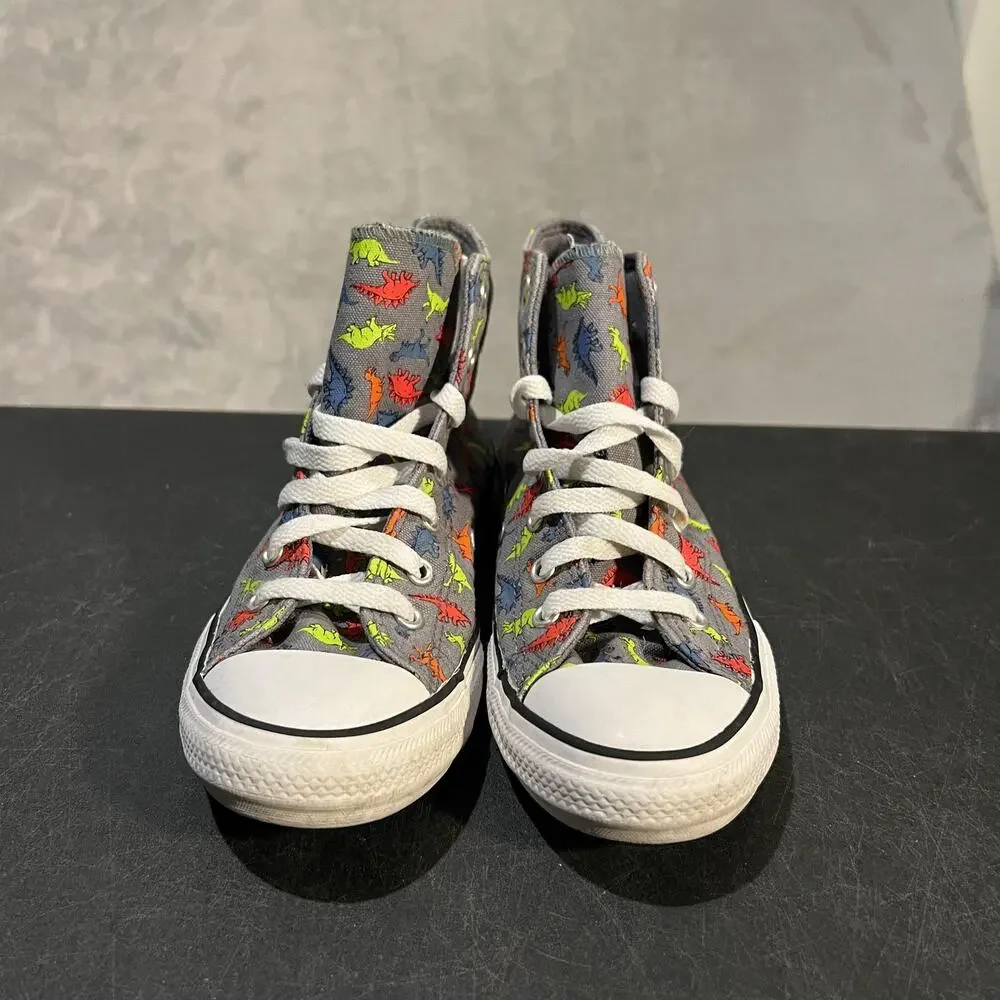 Converse Chuck Taylor All Star Dinoverse Shoes Youth Size 3 Gray High Top