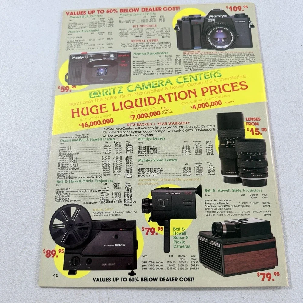 Vintage Ritz Blitz 1984 Holiday Edition Camera Catalog Nikon Canon Minolta