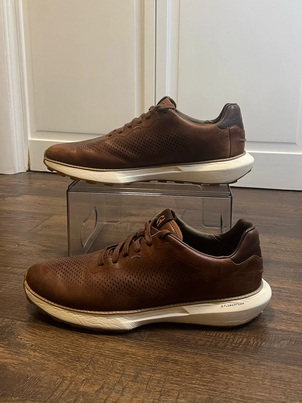 Cole Haan Mens Grand Pro Ashland Laser Perforated Sneakers Size 13 Acorn Brown