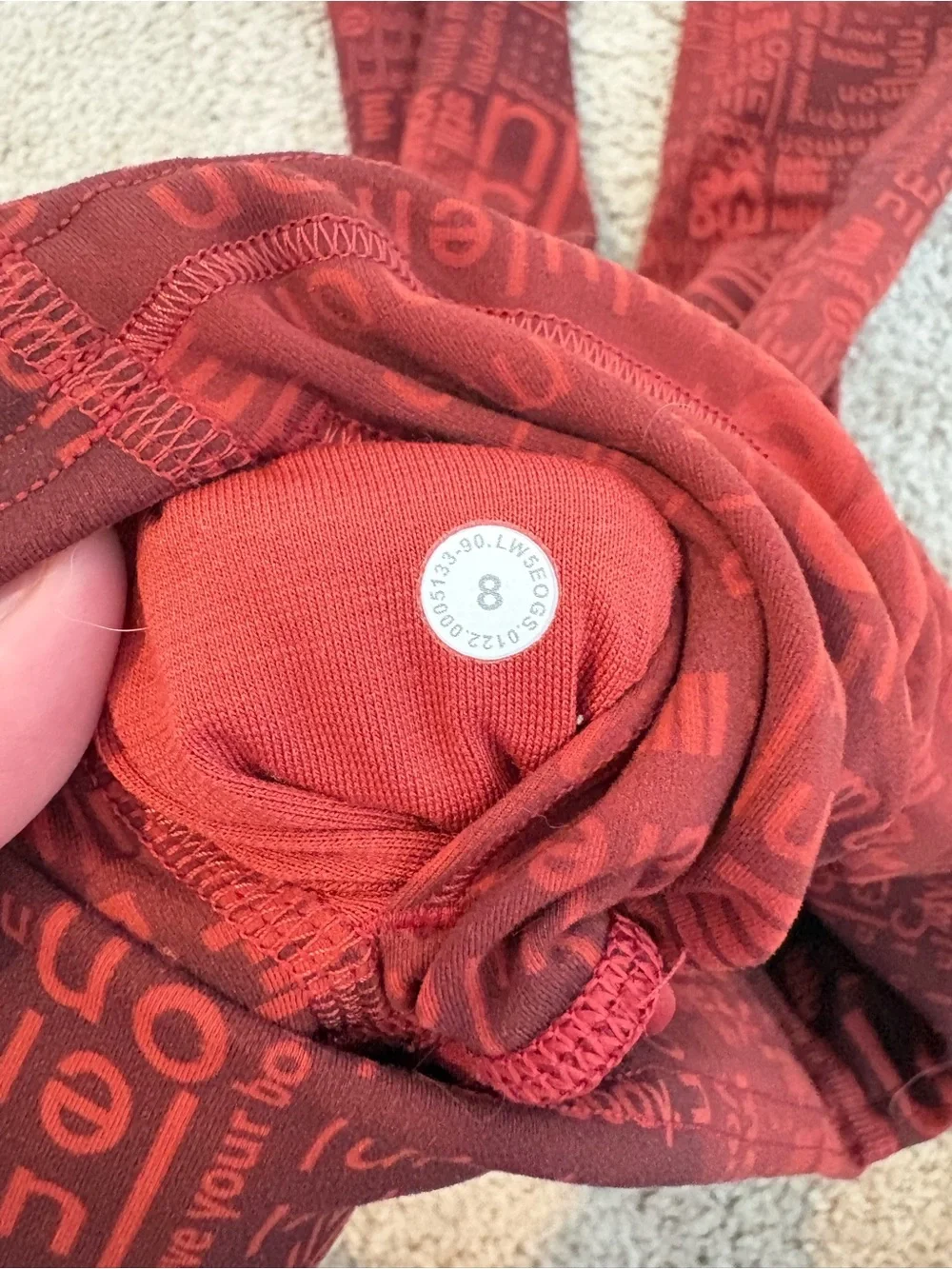 lululemon athletica Red All-Over Logo Leggings