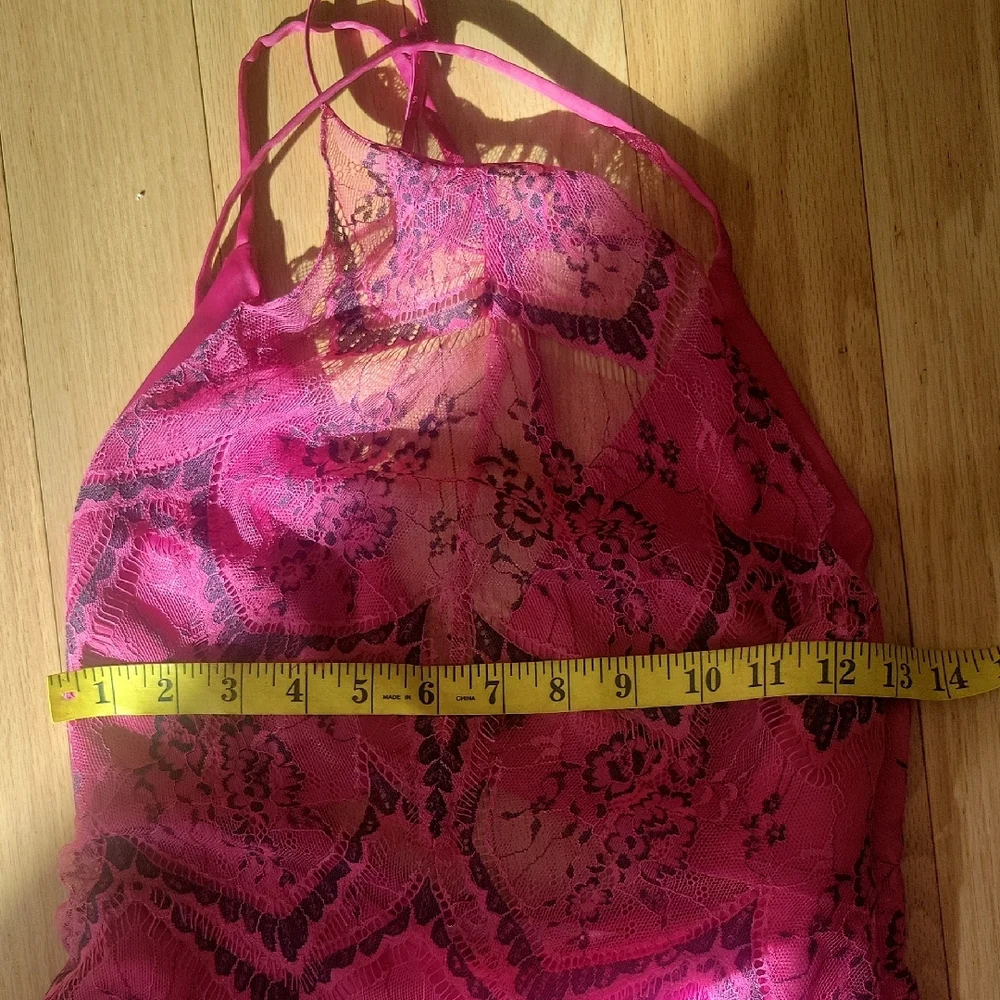 Free People Nothing Like This Hot Pink Lace Halter Mini Dress