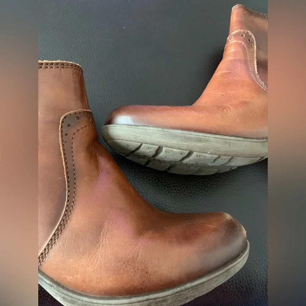 Pikolinos Women's Brown Leather Ankle Boots EU 36 US 5.6-6 Side Zip Buckle Strap
