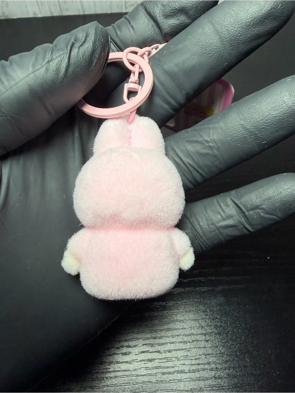 Cute Pink Fuzzy Labubu Monsters Keychain/Bag Charm
