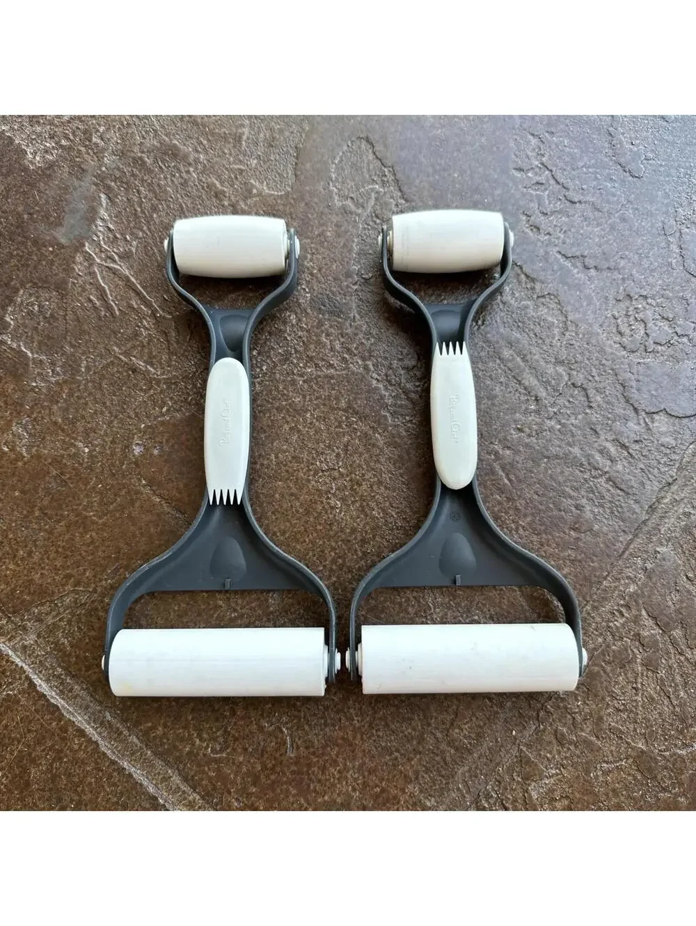 2X Pampered Chef Bakers Roller Pastry Pizza #1485 Rolling Pin Double Ended Tool