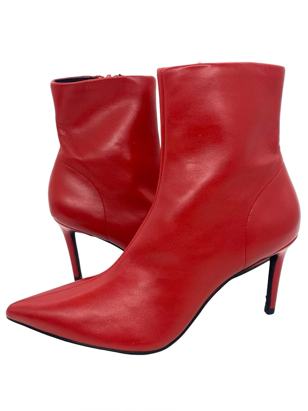 Jeffrey Campbell Nixie Red Pointed Toe Ankle  Stiletto Boots Size 6 Booties
