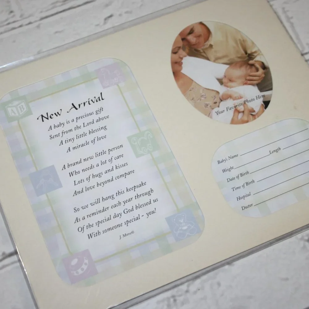 Beautiful Nwot New Arrival Poem Baby Picture frame