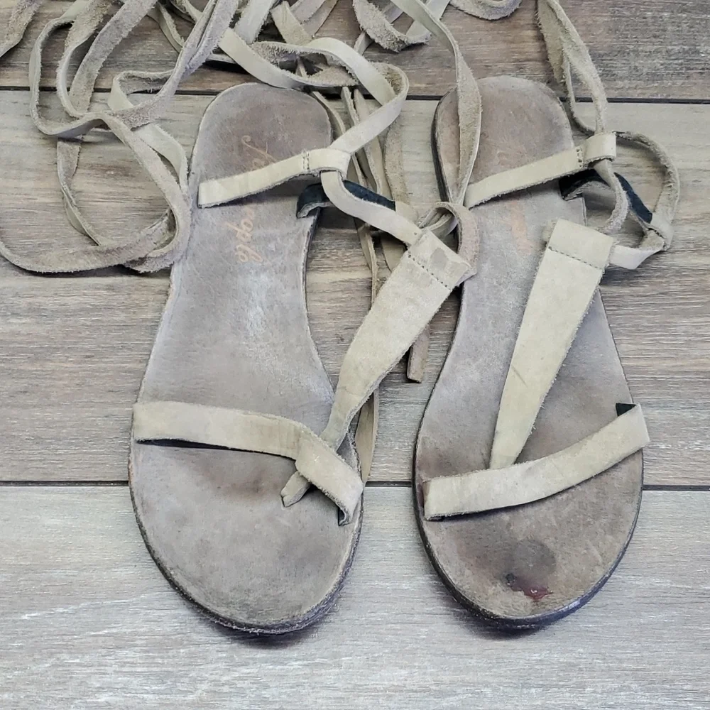 Free People Dahlia Womens Gladiator Lace Up  shoes Sandals Flip Flop sz 9