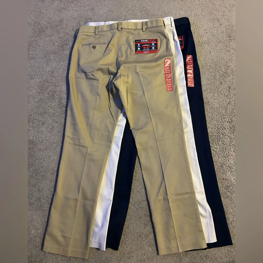 Roundtree‎ Yorke Travel Smart Slim Fit Corecomfort Pants 36x32 Lot Of 3 NWT