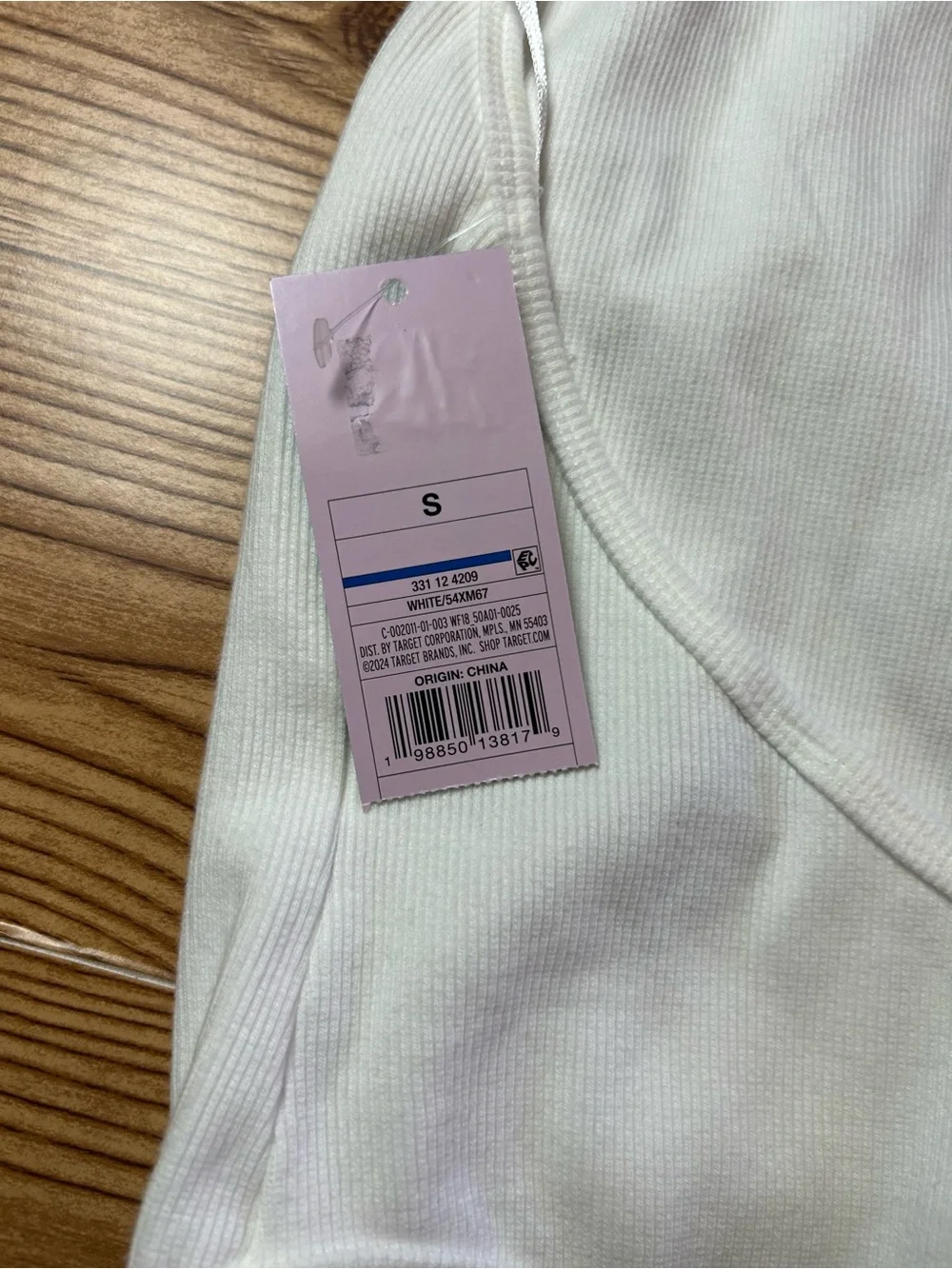 Women’s White Halter Neck Ribbed One-Piece Bodysuit Snap Crotch Logo Strap