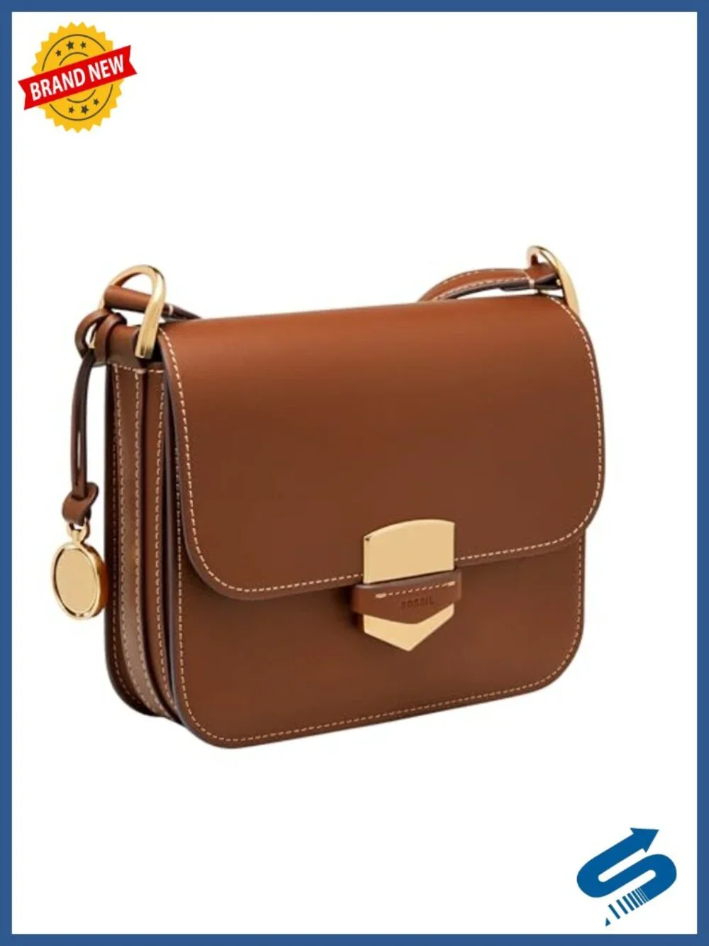 Genuine Leather Small Flap Crossbody Bag with Multiple Pockets