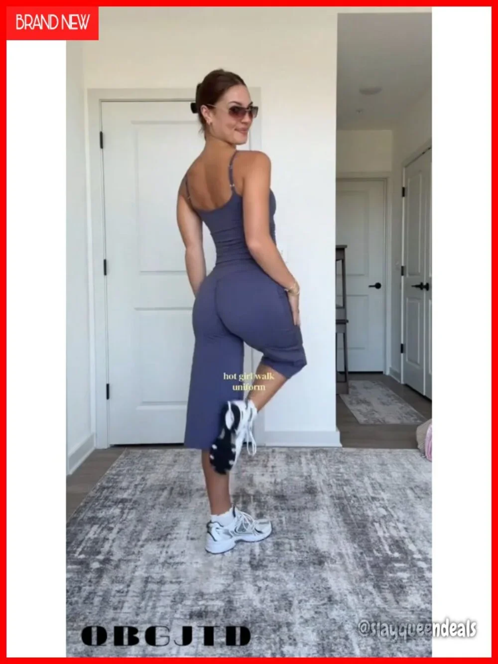 Women's Two Piece Tank Top & Wide Leg Capri Pants Workout Set