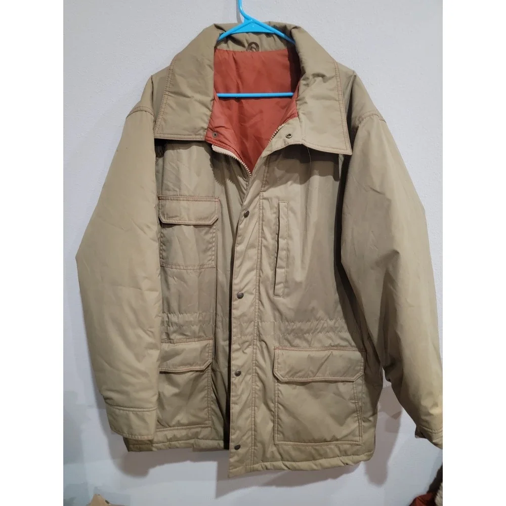Fieldmaster Mens Khaki Jacket‎ Zip and Button Heavy Size 2XL?? Vintage