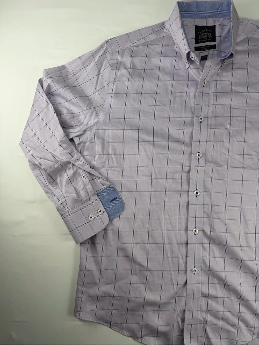 Light Purple Windowpane Dress Shirt —non iron slim fit