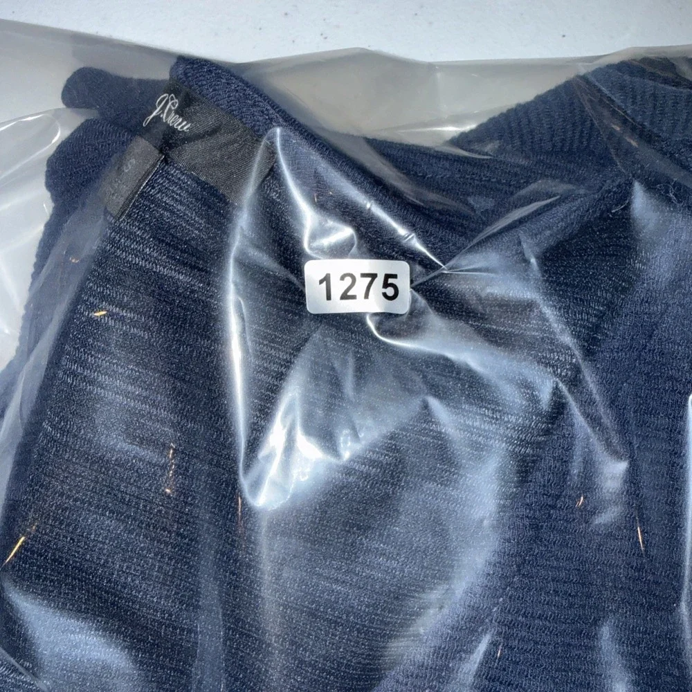 J crew  Sz Small Button-Front knit tank Tying Sleeveless  Navy Blue shirt office