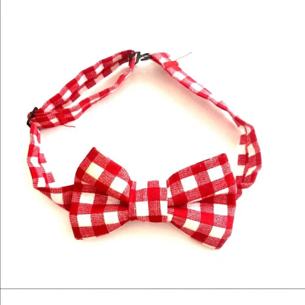 Red and white gingham  Kids Premade Bow Tie baby