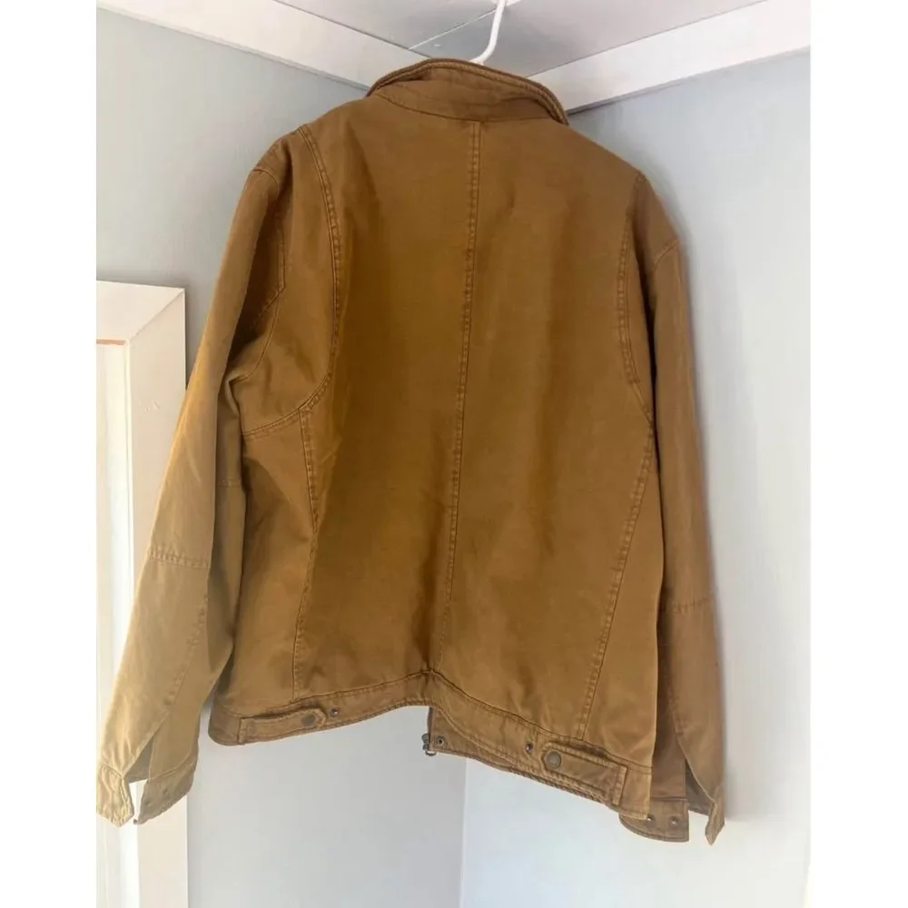 Levi’s $138 Tan Brown Washed Cotton‎ Military style Utility Jacket Men’s XXL
