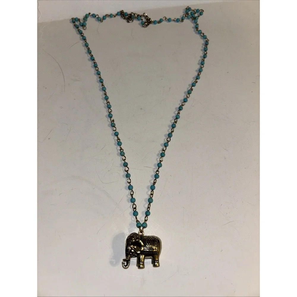 Elephant Charm Silver Pewter Pendant Stainless Steel Chain‎ Necklace 18