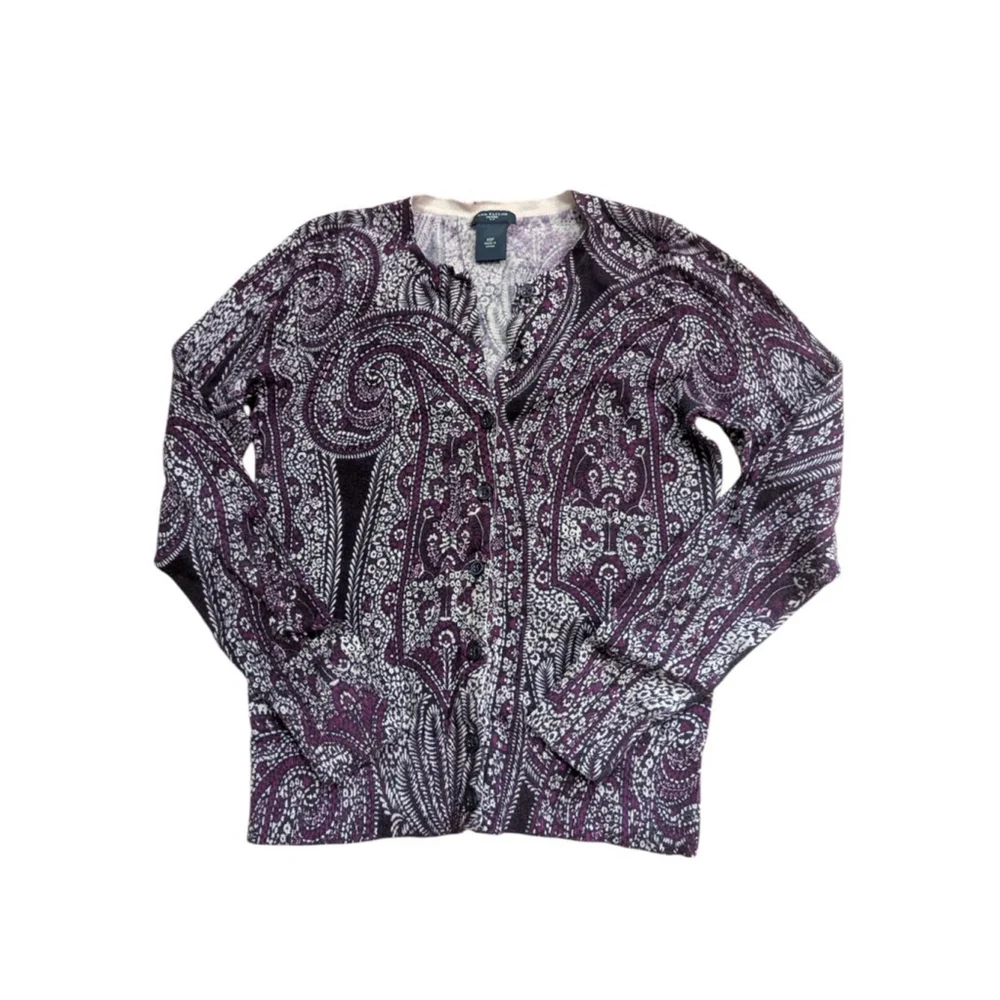 Ann Taylor Petite Paisley Cardigan XS