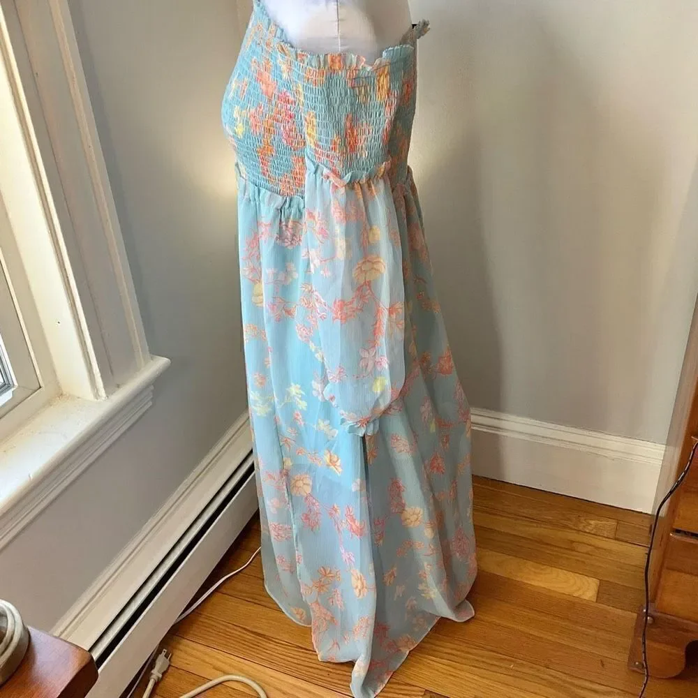 French Connection Strapless “Diana” Dress, 10, Light Blue, NWT. Boho, Softgirl