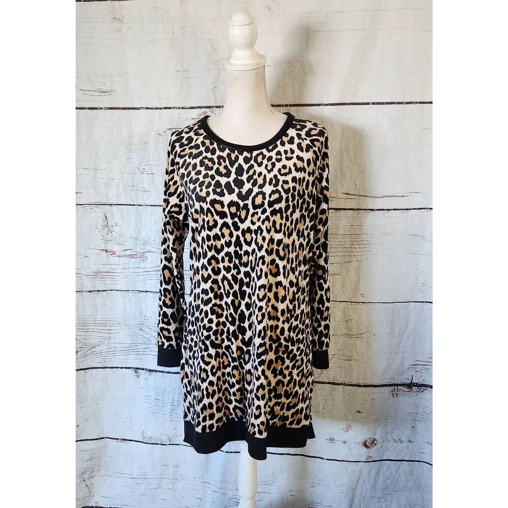 Kate Spade Animal Print‎ Velour Sleep Shirt Size Small