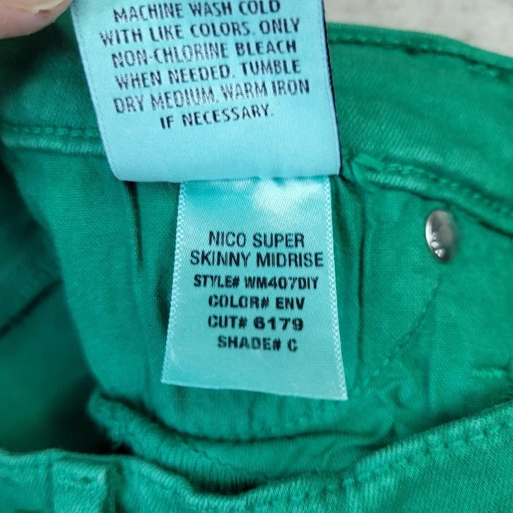 Hudson Nico Women's Size 28 Green Denim Midrise Super Skinny Jeans St Pattys Day