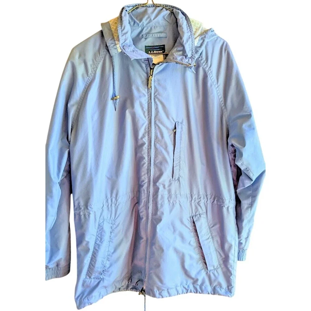 Womens LL Bean Jacket Windbreaker S Vintage Hooded Full Zip Outdoors Gorpcore