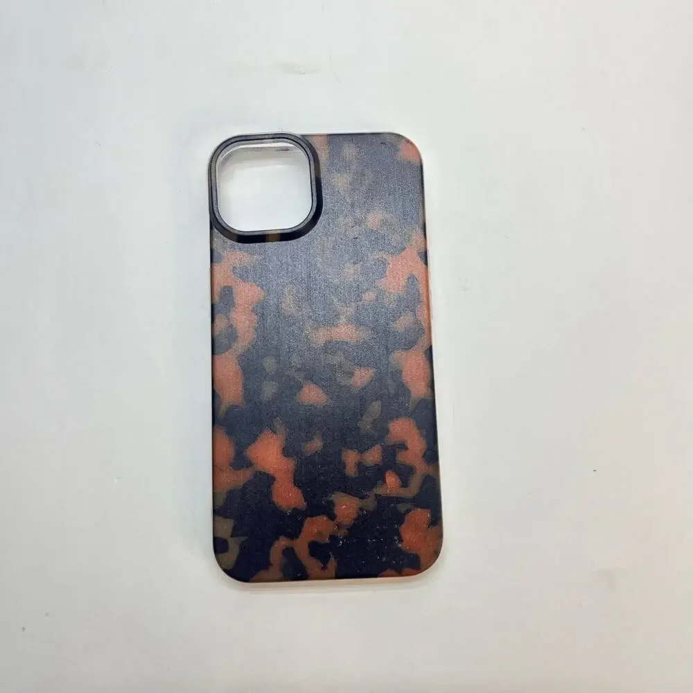 iphone 13 case brown‎ tort tortoise shell design clear sides