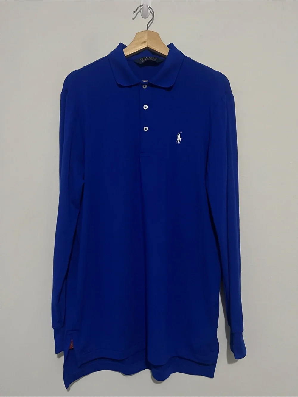 Polo by Ralph Lauren Long Sleeve Polo Shirt - Royal Blue with White Pony