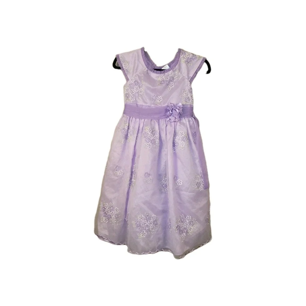 Title (SEO Optimized)Joan Calabrese Girls Lavender Floral Dress Size‎ 10...